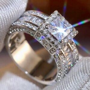 Elegant Silver Diamond Ring